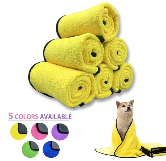 Quick Dry Absorbent Bath Towel for Pets Soft Fiber Towels for Cat and Dog Convenient Bathrobe Cleaning Towel