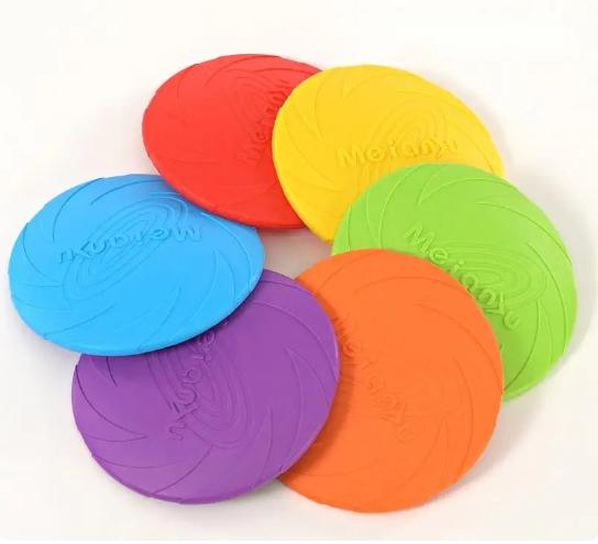 OUZEY-Bite Resistant Silicone Frisbee Dog Toys, Multifunction Pet Training, Flying Saucer, Interactive Game, Puppy Supplies