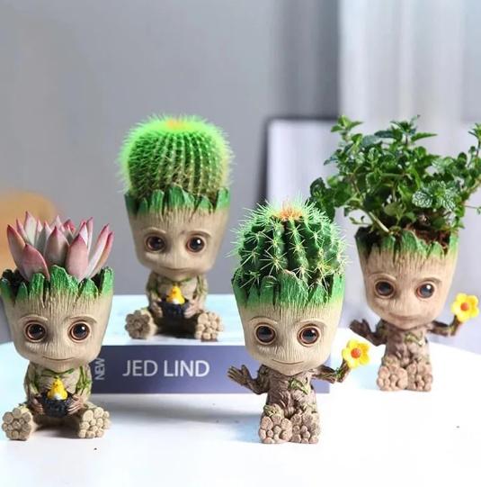 Groot Flower Pots for Desktop Decor, Home Garden Pots, Mini Man Tree Figurine, Car Pendant, Kids Ornament, Gifts