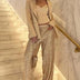 Trendy American style pearlescent sequin straight-leg floor mopping pants